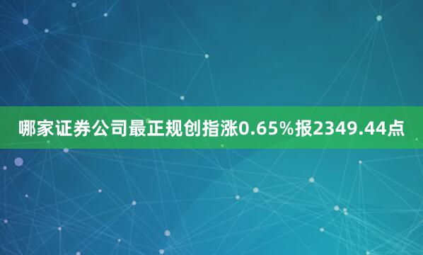 哪家证券公司最正规创指涨0.65%报2349.44点